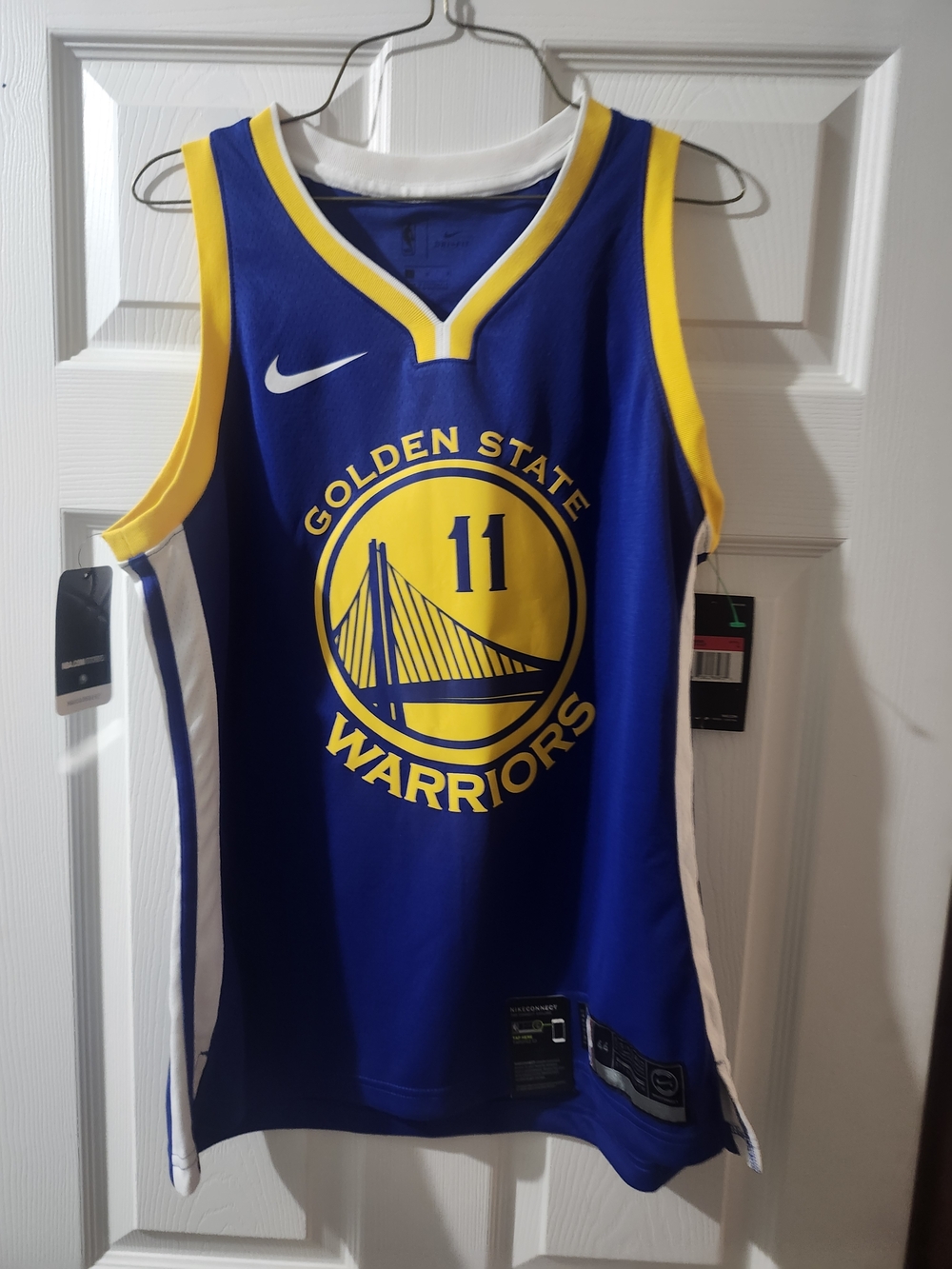 Nike Blue and Yellow Golden State Warriors Jersey #11 Klay Thompson
